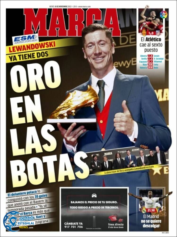 روزنامه ورزشی مارکا پنجشنبه 19 آبان 1401 