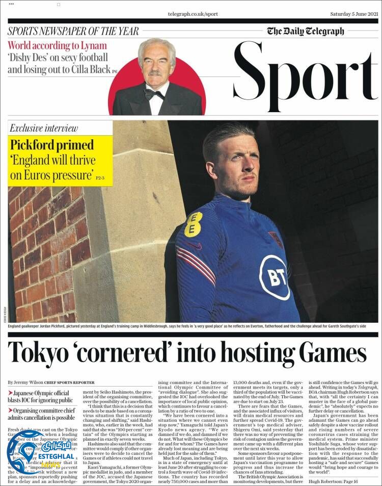 روزنامه ورزشی تلگراف اسپورت شنبه 15 خرداد 1400