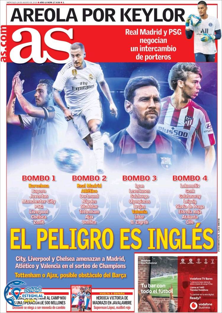 روزنامه ورزشی آاس پنجشنبه 7 شهریور 1398