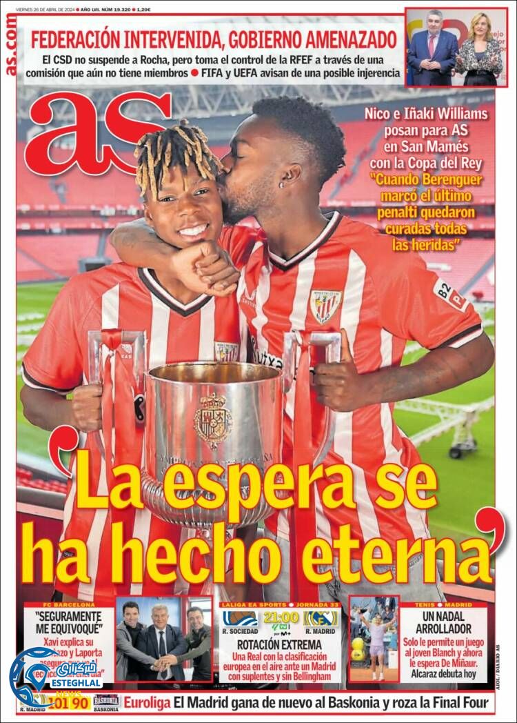 روزنامه ورزشی آ اس جمعه 7 اردیبهشت 1403 