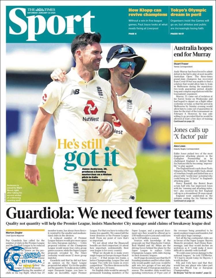 روزنامه ورزشی تایمز اسپورت شنبه 4 بهمن 1399