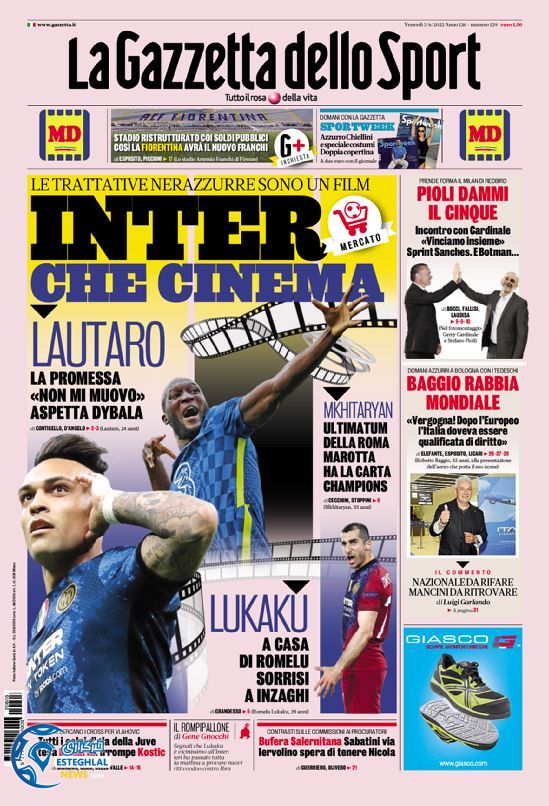 روزنامه ورزشی گاتزتا دلو اسپورت جمعه 13 خرداد 1401 