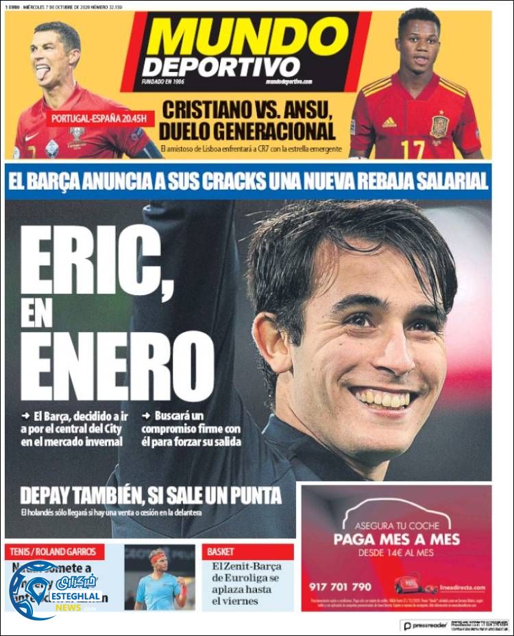 روزنامه ورزشی موندو دپورتیوو چهارشنبه 16 مهر 1399