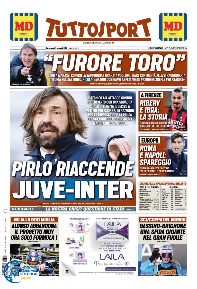 روزنامه ورزشی توتو اسپورت یکشنبه 1 فروردین 1400