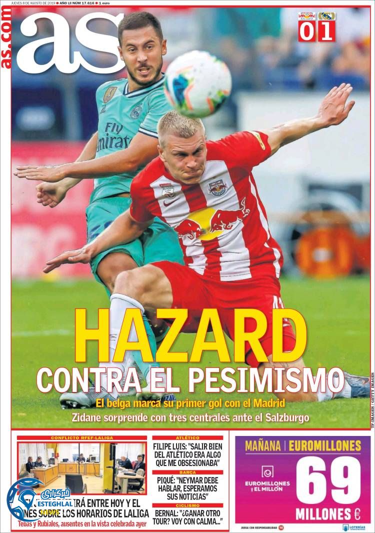 روزنامه ورزشی آاس پنجشنبه 17 مرداد 1398