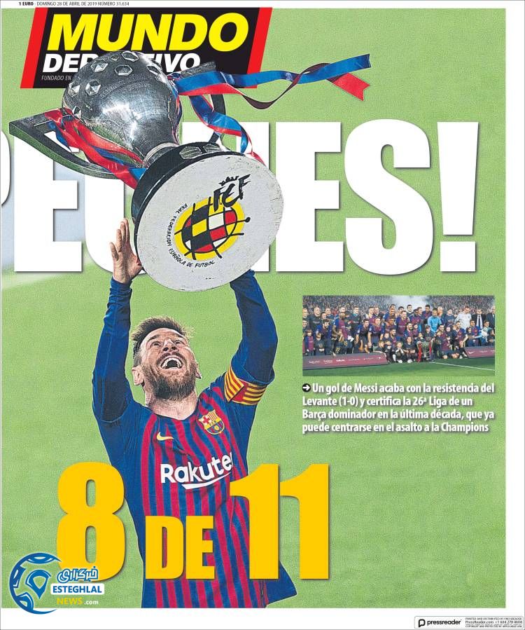 روزنامه ورزشی موندو دپورتیوو یکشنبه 8 اردیبهشت 1398  