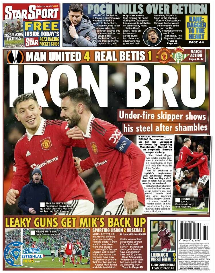 روزنامه  ورزشی استار اسپورت جمعه 19 اسفند 1401 