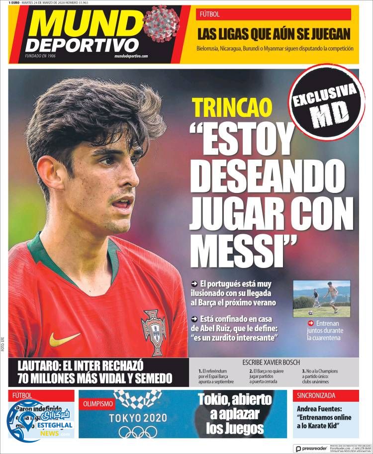 روزنامه ورزشی موندو دپورتیوو سه شنبه 5 فروردین 1399