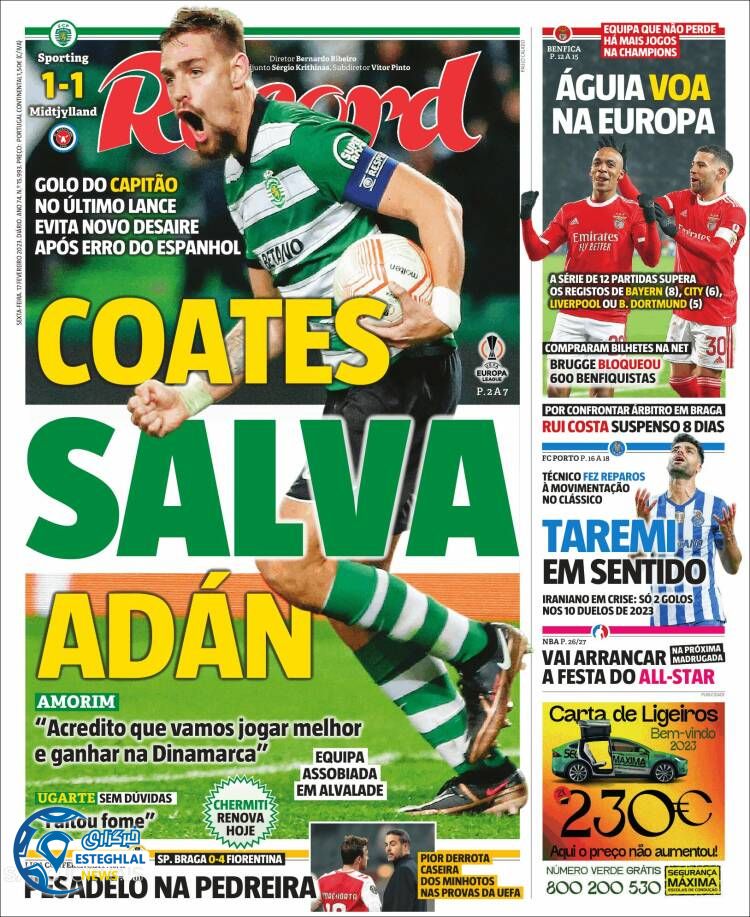 روزنامه ورزشی رکورد جمعه 28 بهمن 1401 