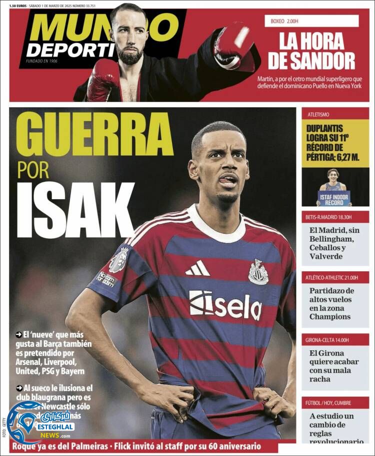 روزنامه  ورزشی  موندو دپورتیوو شنبه 11 اسفند 1403 