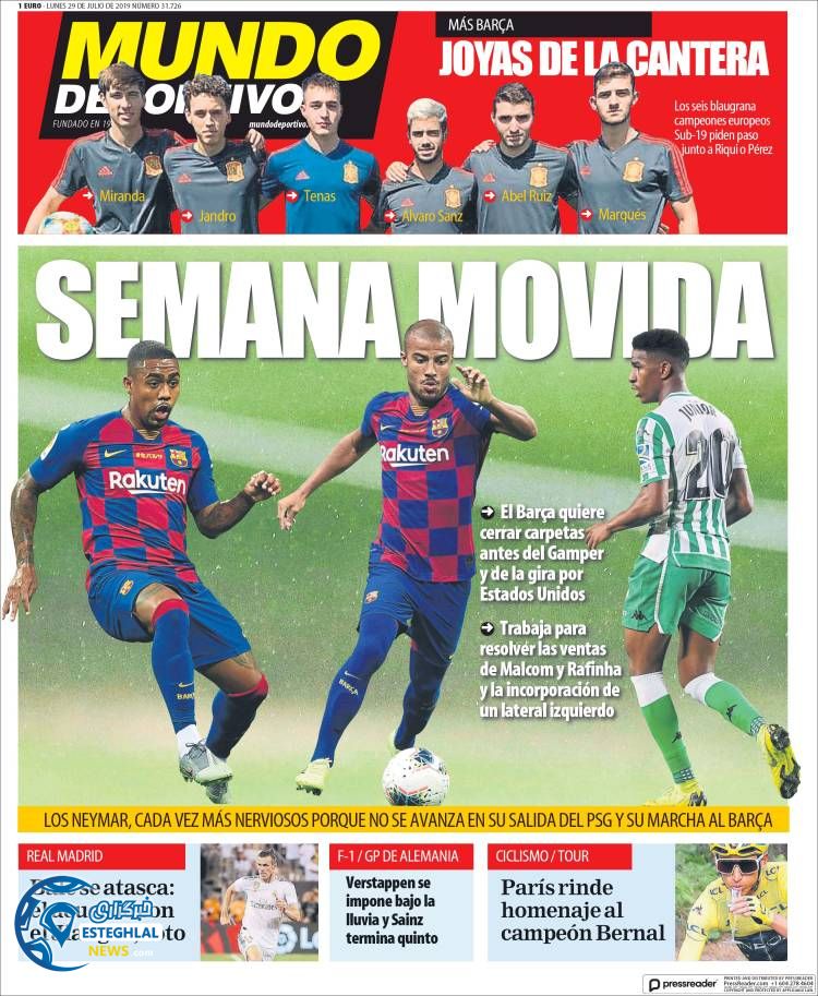 روزنامه ورزشی موندو دپورتیوو دوشنبه 7 مرداد 1398