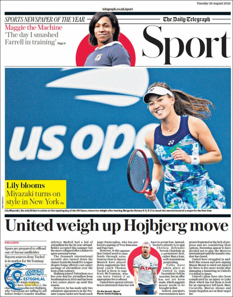 روزنامه ورزشی تلگراف اسپورت سه شنبه 7 شهریور 1402 