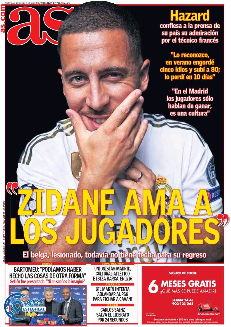 روزنامه ورزشی آاس چهارشنبه 25 دی 1398