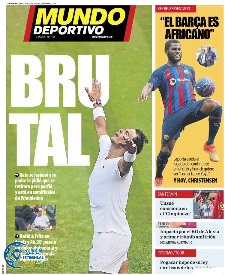 روزنامه ورزشی موندو دپورتیوو پنجشنبه 16 تیر 1401