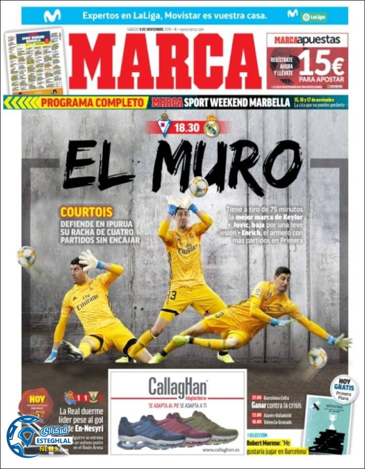 روزنامه ورزشی مارکا شنبه 18 آبان 1398