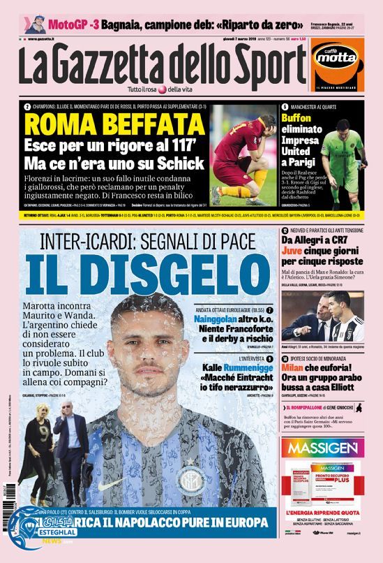 روزنامه ورزشی گاتزتا دلو اسپورت پنجشنبه 16 اسفند 1397