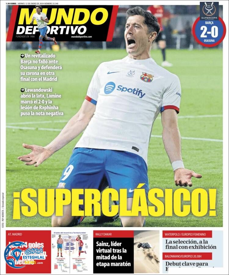 روزنامه ورزشی موندو دپورتیوو جمعه 22 دی 1402 