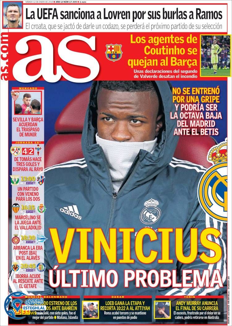 روزنامه ورزشی آ اس شنبه 22 دی 1397