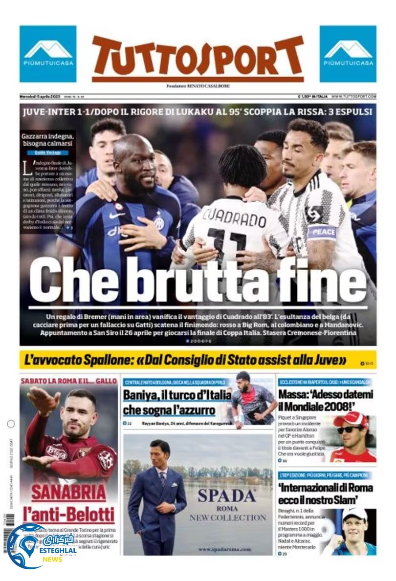 روزنامه ورزشی توتو اسپورت چهارشنبه 16 فروردین 1402 