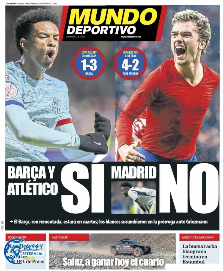 روزنامه ورزشی موندو دپورتیوو جمعه 29 دی 1402 