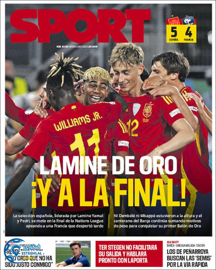 روزنامه ورزشی اسپورت جمعه 16 خرداد 1404 