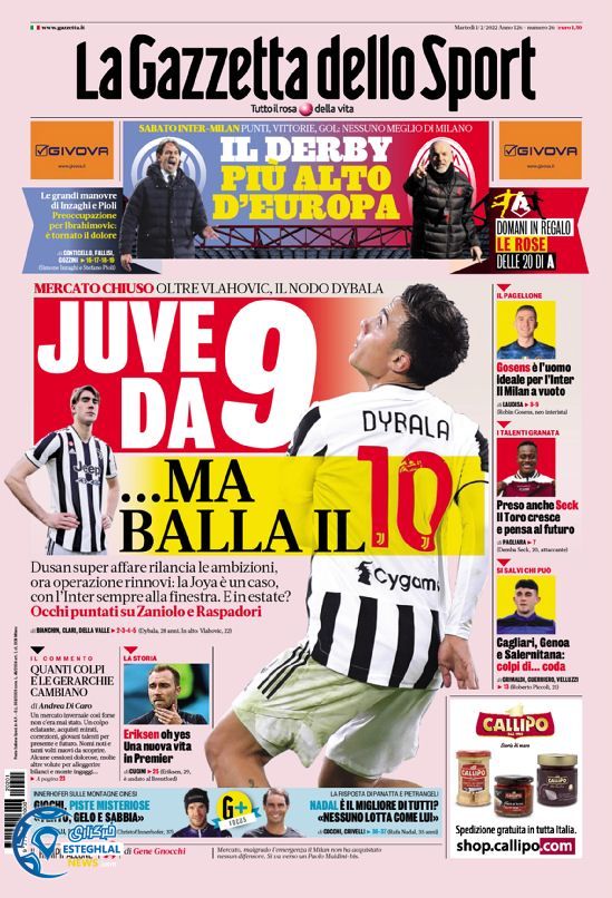 روزنامه ورزشی گاتزتا دلو اسپورت سه شنبه 12 بهمن 1400