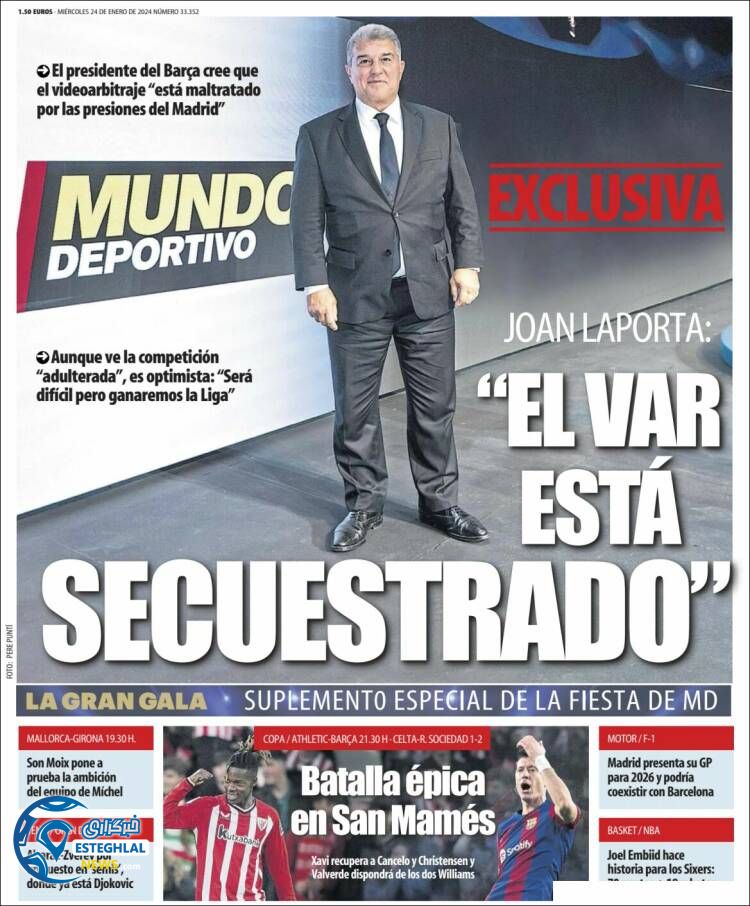 روزنامه  ورزشی  موندو دپورتیوو چهارشنبه 4 بهمن 1402 