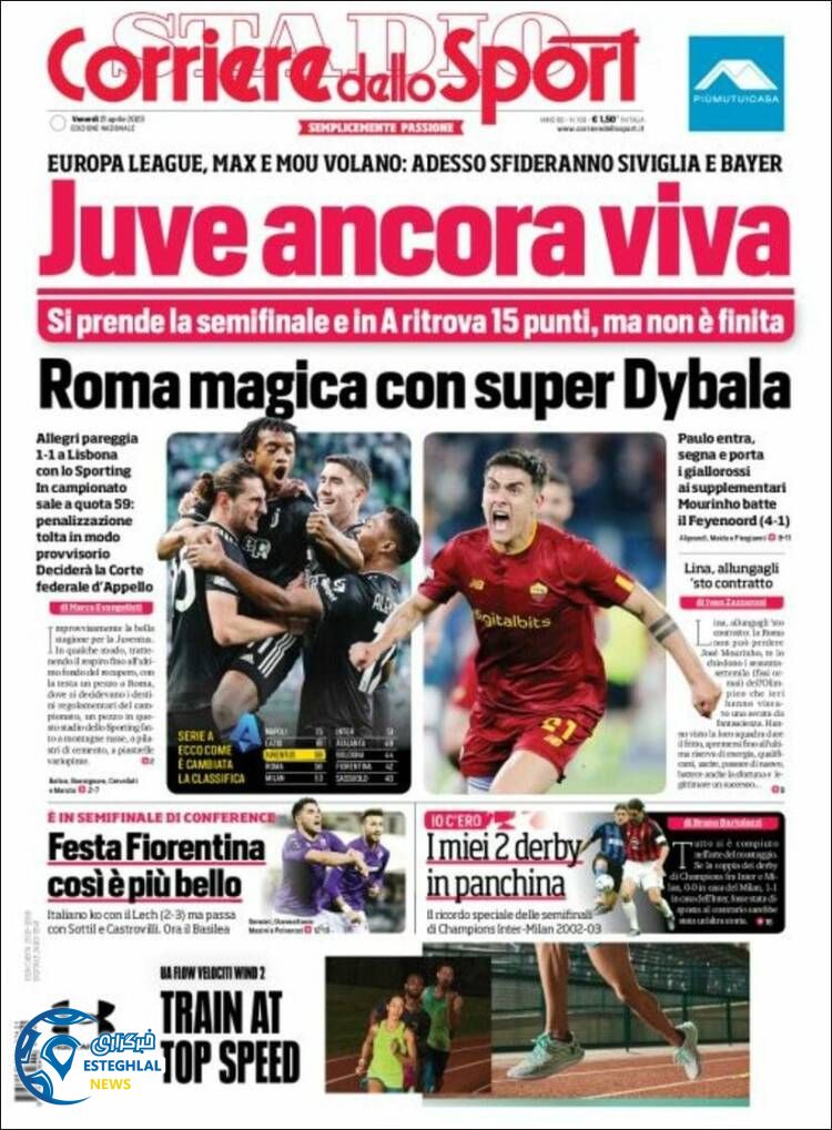 روزنامه ورزشی کوریره دلو اسپورت جمعه 1 اردیبهشت 1402 