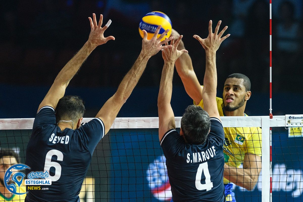 دیدار تیم های ملی والیبال برزیل و ایران