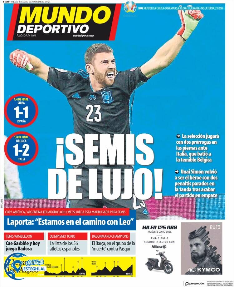 روزنامه  ورزشی موندو دپورتیوو شنبه 12 تیر 1400