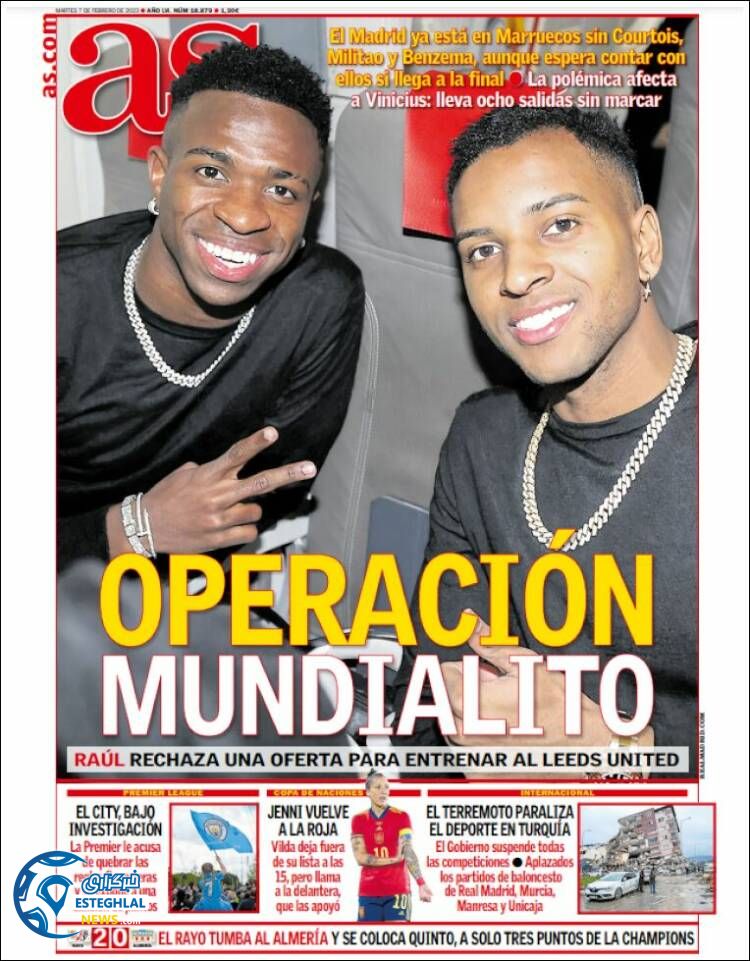 روزنامه ورزشی آ اس سه شنبه 18 بهمن 1401