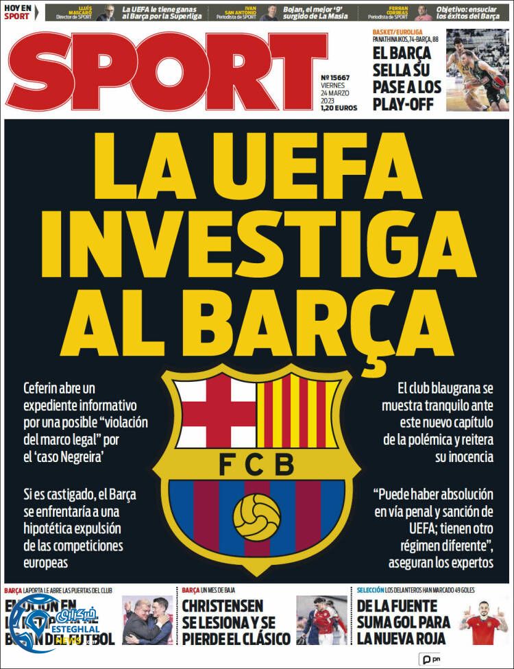 روزنامه ورزشی اسپورت جمعه 4 فروردین 1402 