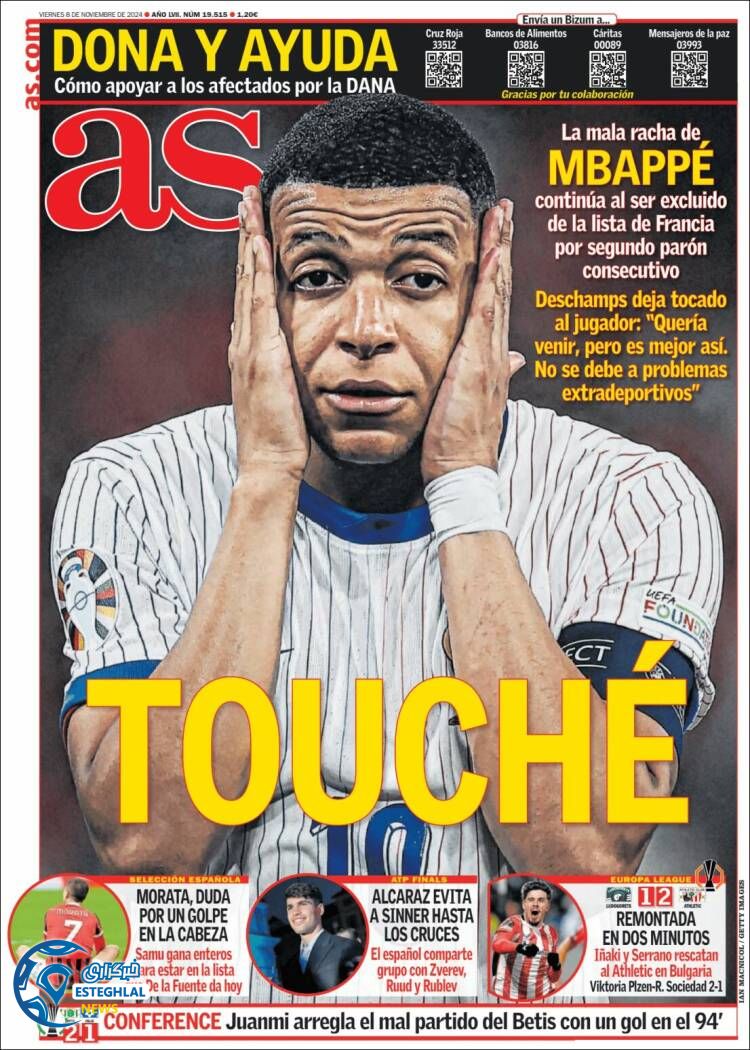 روزنامه ورزشی آ اس جمعه 18 آبان 1403