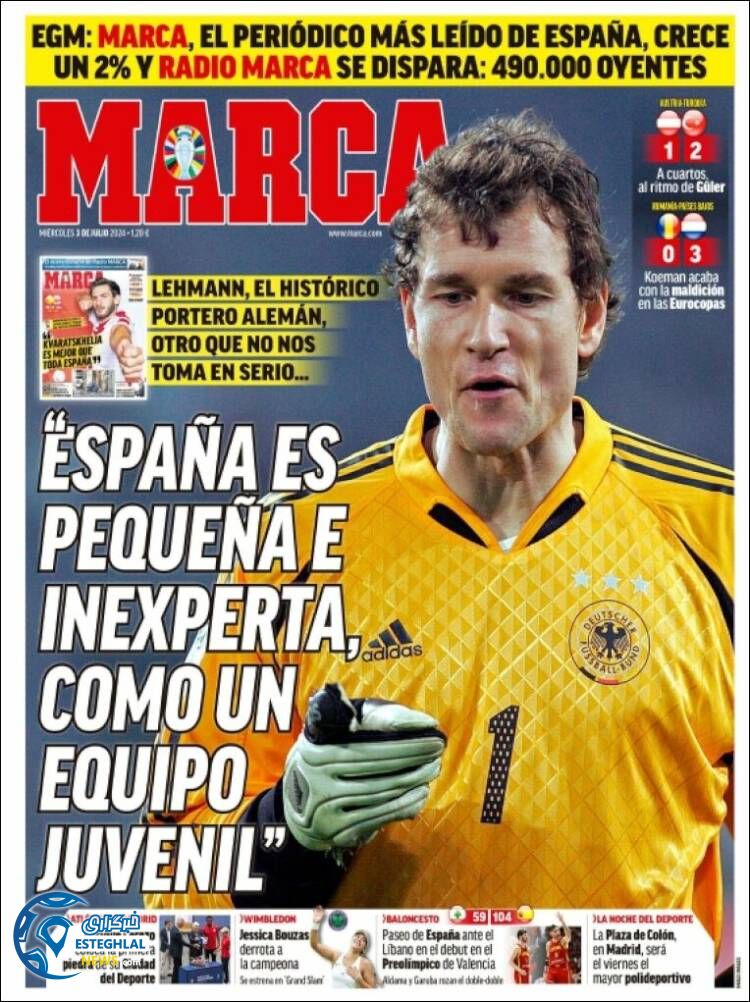 روزنامه ورزشی مارکا چهارشنبه 13 تیر 1403 