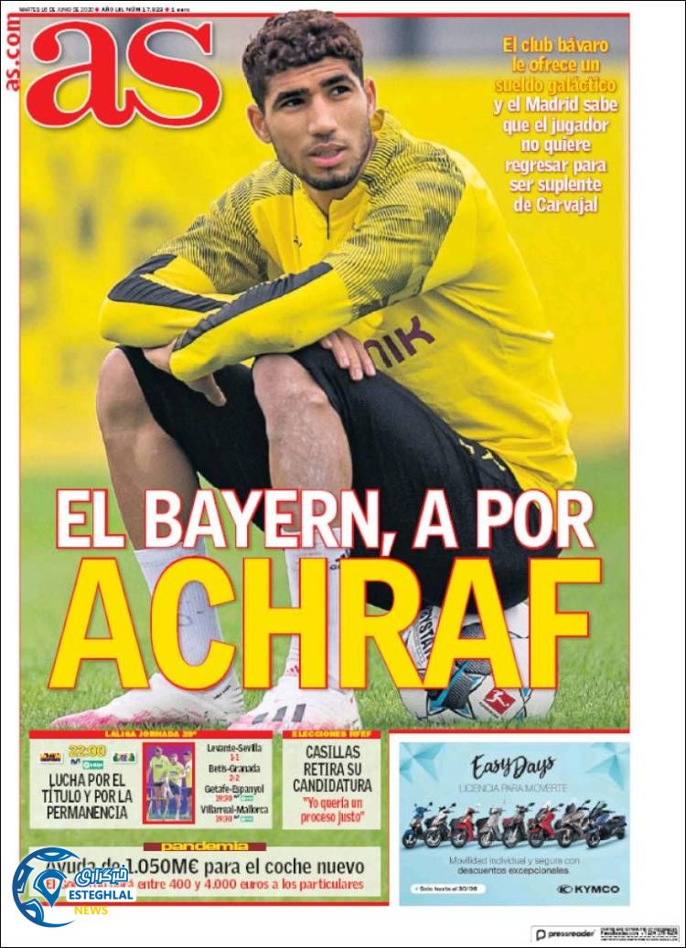 روزنامه ورزشی آاس سه شنبه 27 خرداد 1399