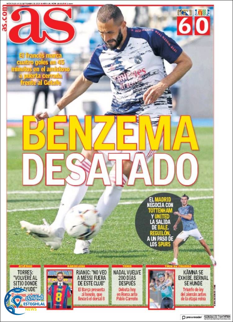 روزنامه ورزشی آاس چهارشنبه 26 شهریور 1399