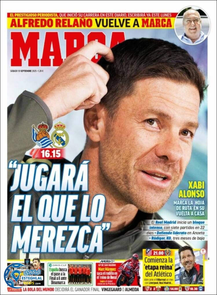 روزنامه ورزشی مارکا  شنبه 22 شهریور 1404 