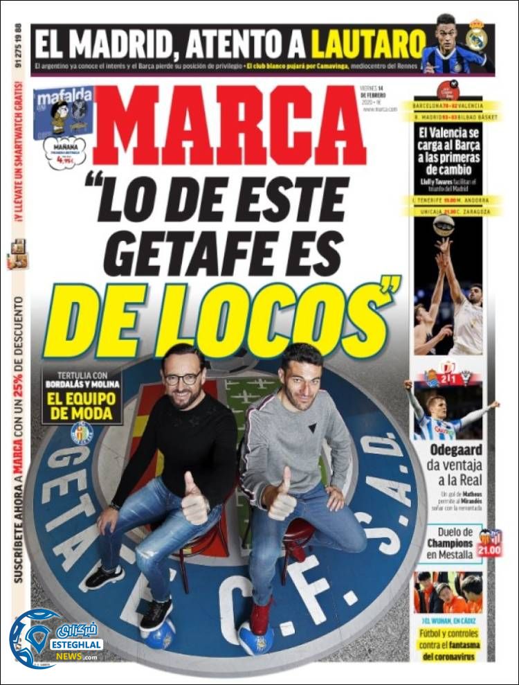 روزنامه ورزشی مارکا جمعه 25 بهمن 1398