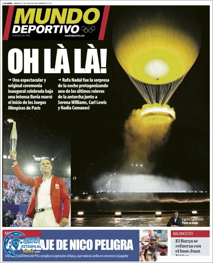 روزنامه موندو دپورتیوو شنبه 6 مرداد 1403   