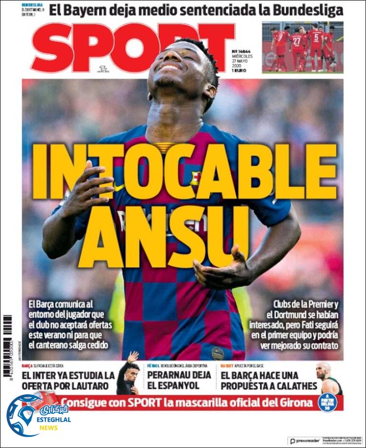 روزنامه ورزشی اسپورت چهارشنبه 7 خرداد 1399