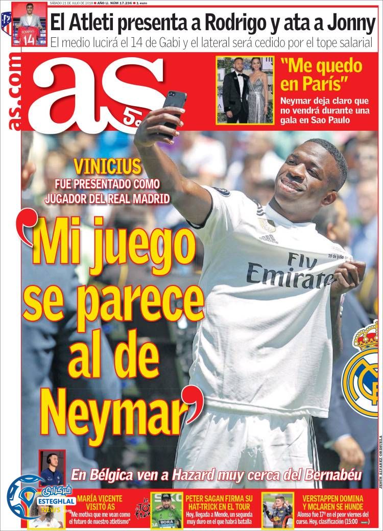 روزنامه ورزشی آ اس شنبه 30 تیر 1397