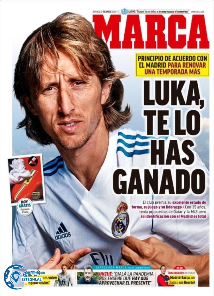 روزنامه ورزشی مارکا یکشنبه 7 دی 1399