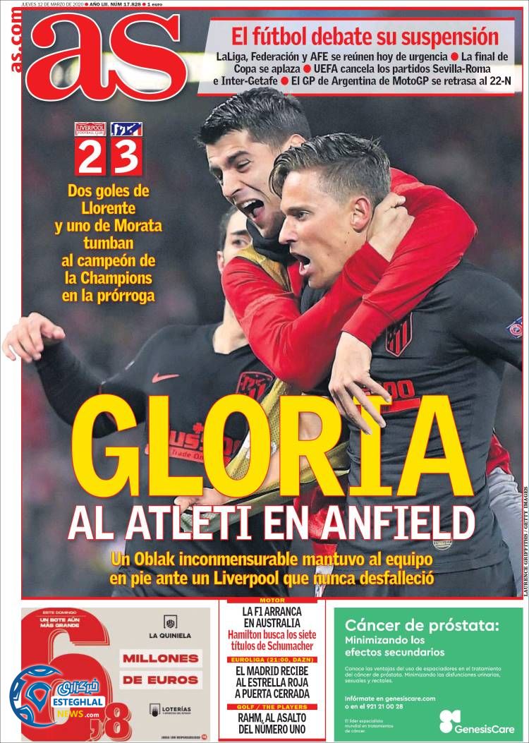 روزنامه ورزشی آاس پنجشنبه 22 اسفند 1398