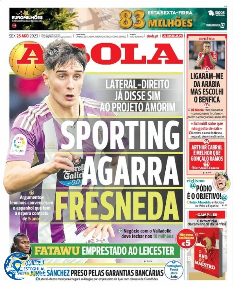 روزنامه ورزشی آبولا جمعه 3 شهریور 1402 