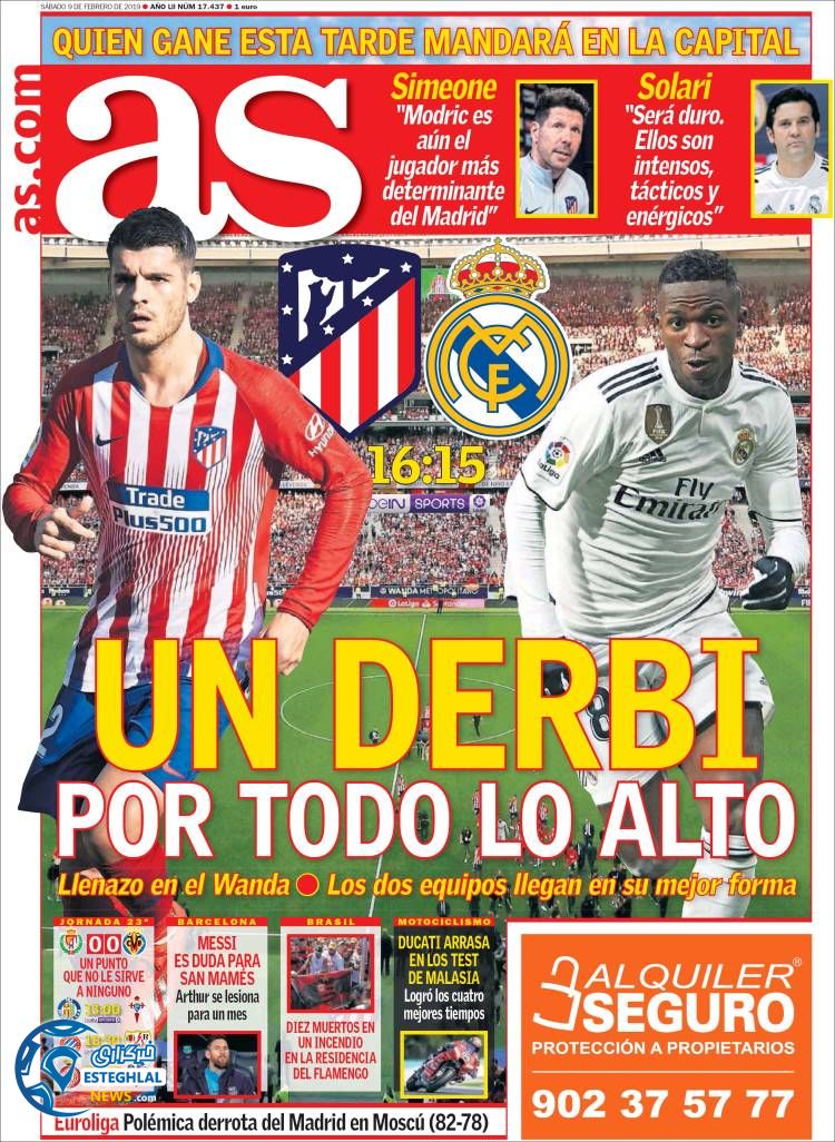 روزنامه ورزشی آاس شنبه 20 بهمن 1397