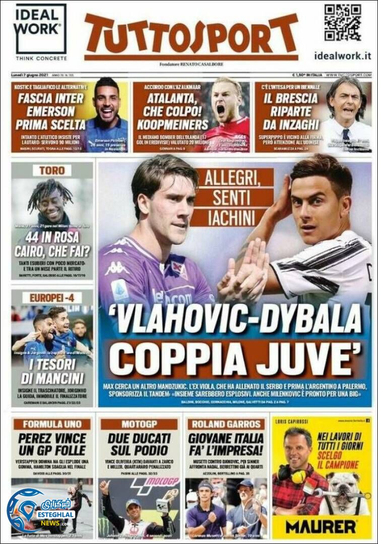 روزنامه ورزشی توتو اسپورت دوشنبه 17 خرداد 1400