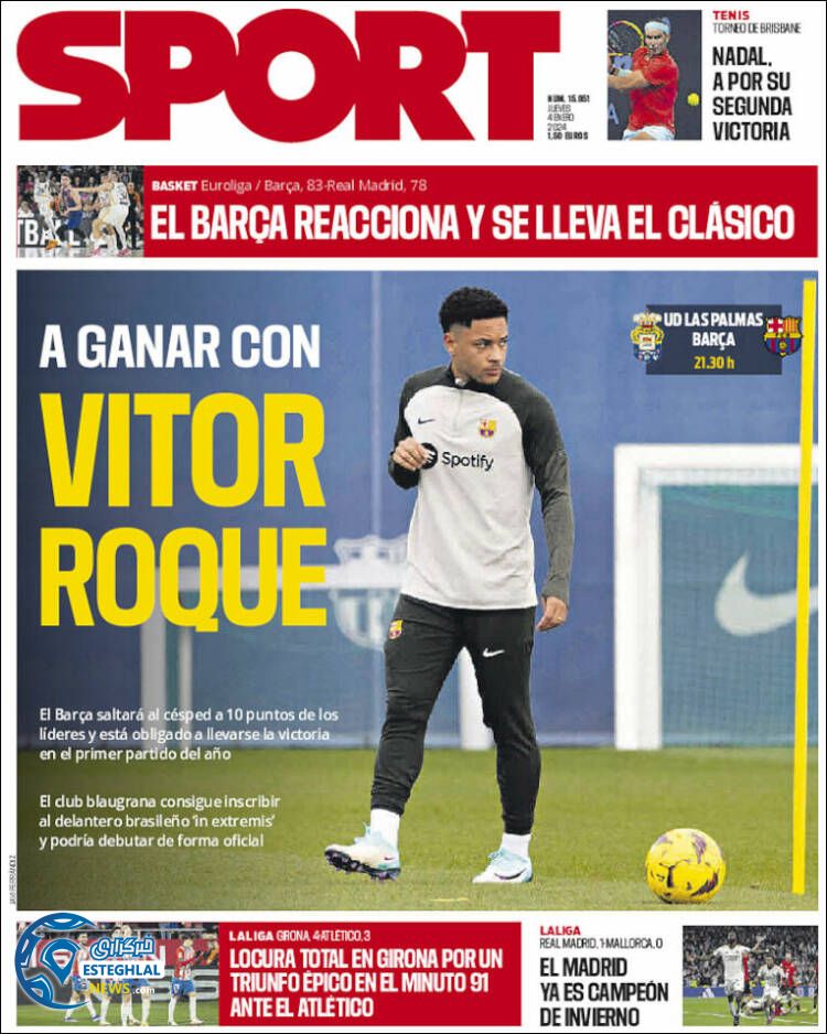 روزنامه ورزشی اسپورت پنجشنبه 14 دی 1402 