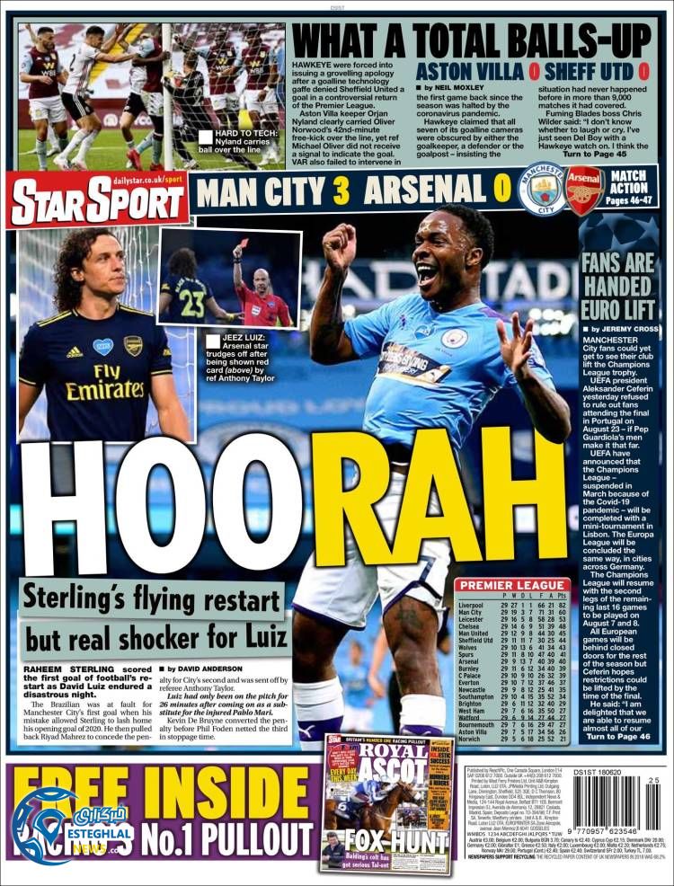 روزنامه ورزشی استار اسپورت پنجشنبه 29 خرداد 1399