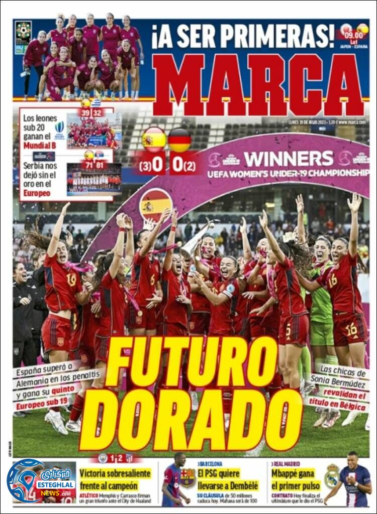 روزنامه  ورزشی مارکا دوشنبه 9 مرداد 1402 