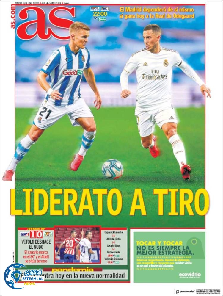 روزنامه ورزشی آاس یکشنبه 1 تیر 1399